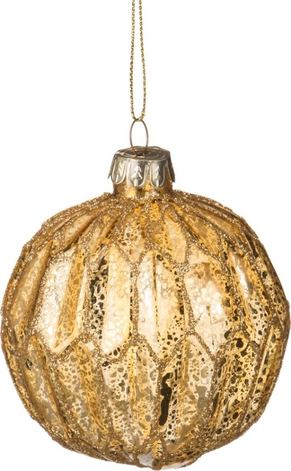 Декоративное изделие шар стеклянный диаметр=8 см. высота=9 см. цвет: золотой Dalian Hantai (862-062)