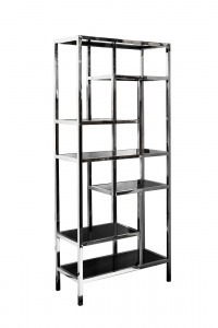 Стеллаж серебристый/темн.ст. 80*35*180см (TT-00001194)