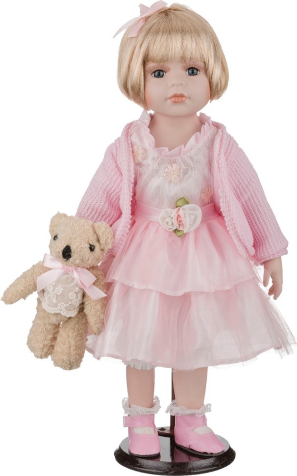 Фарфоровая кукла "изабелла" с мягконабивным туловищем высота=45 см. Lefard (485-252)