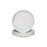 Тарелка белая с бирюзовым рисунком (4) 14.8*14.8*1.8 - 00002631
