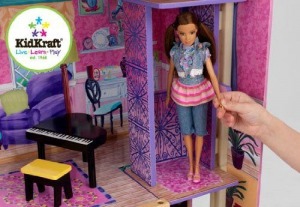 Деревянный кукольный домик "Особняк мечты", с мебелью 13 предметов в наборе, для кукол 30 см (65082_KE)