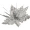 Цветок искусственный "пуансетия" диаметр=27 см. на клипсе. цвет: серебро без упаковки Lefard (241-1710)