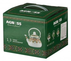 Чайник agness эмалированный со съемным фильтром из нжс,  серия сура, 1,3 л Agness (934-333)