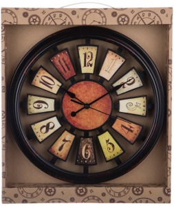 Часы настенные кварцевые "рулетка" диаметр=30 см. цвет: антик циферблат диаметр=25 см. Lefard (220-268)