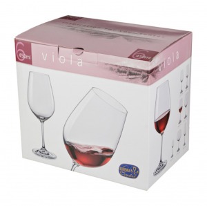 Набор бокалов для вина из 6 шт. "виола микс" 450 мл высота=24 см Bohemia Crystal (674-417)
