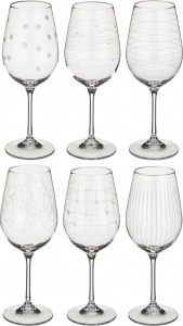 Набор бокалов для вина из 6 шт. "виола микс" 450 мл высота=24 см Bohemia Crystal (674-417)