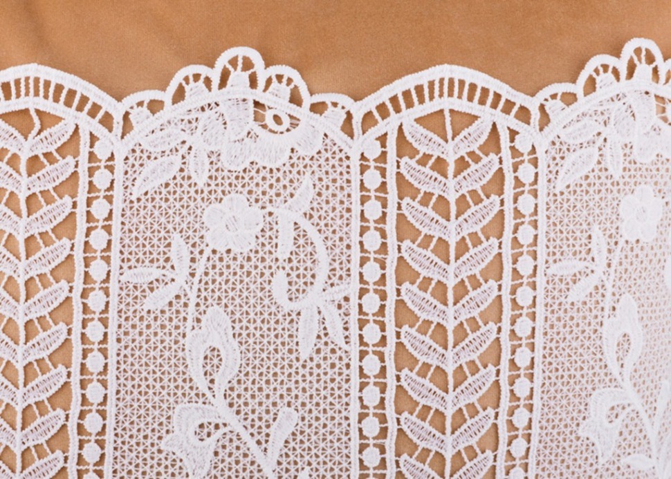 Подушка декоративная "кружево",45х45см,золотистый,100%пэ вышивка SANTALINO (850-827-50)