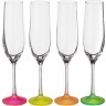 Набор бокалов для шампанского из 4 шт. "neon frozen" 190 мл. высота=24 см. Bohemia Crystal (674-332)