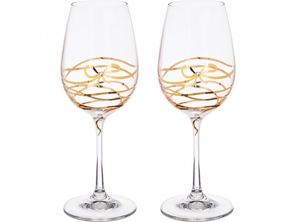 Набор бокалов для вина из 2 шт. "spiral" 350 мл.высота=22 см. Bohemia Crystal (674-585)