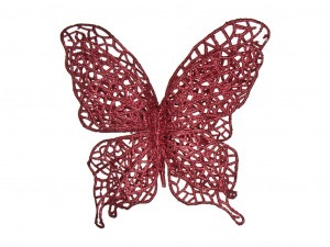 Изделие декоративное "бабочка" на клипсе. длина=14см. марсала Lefard (241-2445)