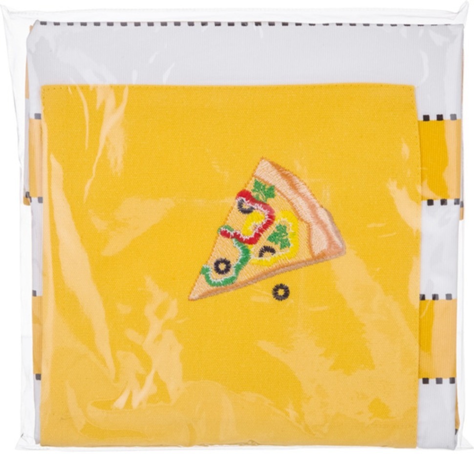 Фартук "пицца", 100% х/б,жёлтый+белый , вышивка SANTALINO (850-874-7)