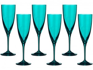Набор бокалов для шампанского из 6 шт. "kate" 220 мл.высота=23 см. Bohemia Crystal (674-583)