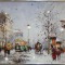 Картина Зимний вечер с кристаллами Swarovski (1111)