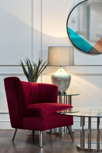Лампа настольная плафон синий d38*65см (TT-00001082)