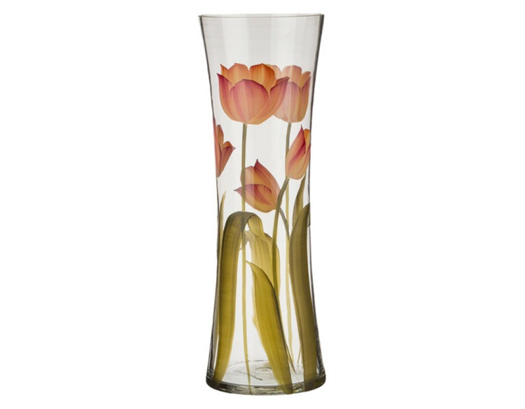 Тюльпаны в вазе. Стеклянная ваза тюльпаны. Стеклянная ваза 40 см высотой. Ваза Flower, 14 см, коричневая. Купить вазу в сургуте