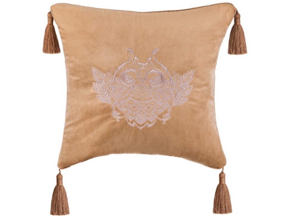 Подушка декоративная "тотем",45*45см,песочный,100%пэ вышивка SANTALINO (850-827-52)