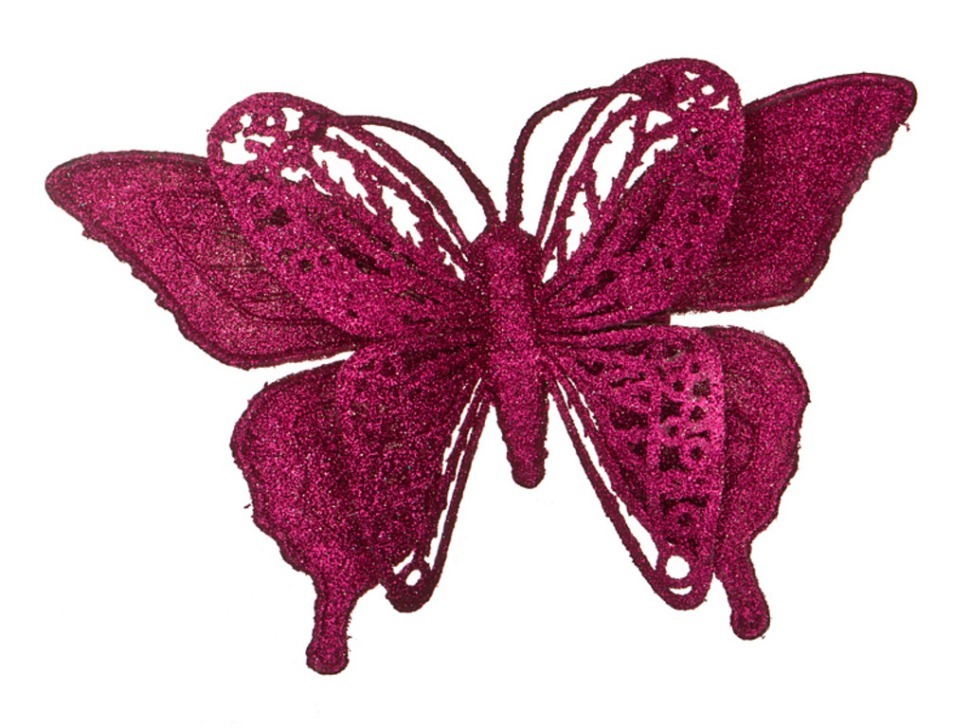 Изделие декоративное "бабочка" на клипсе. длина=17см. фуксия Lefard (241-2449)