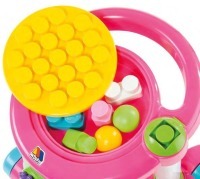 Каталка игровая с конструктором (13 элементов) в коробке (розовая) (58140_PLS)