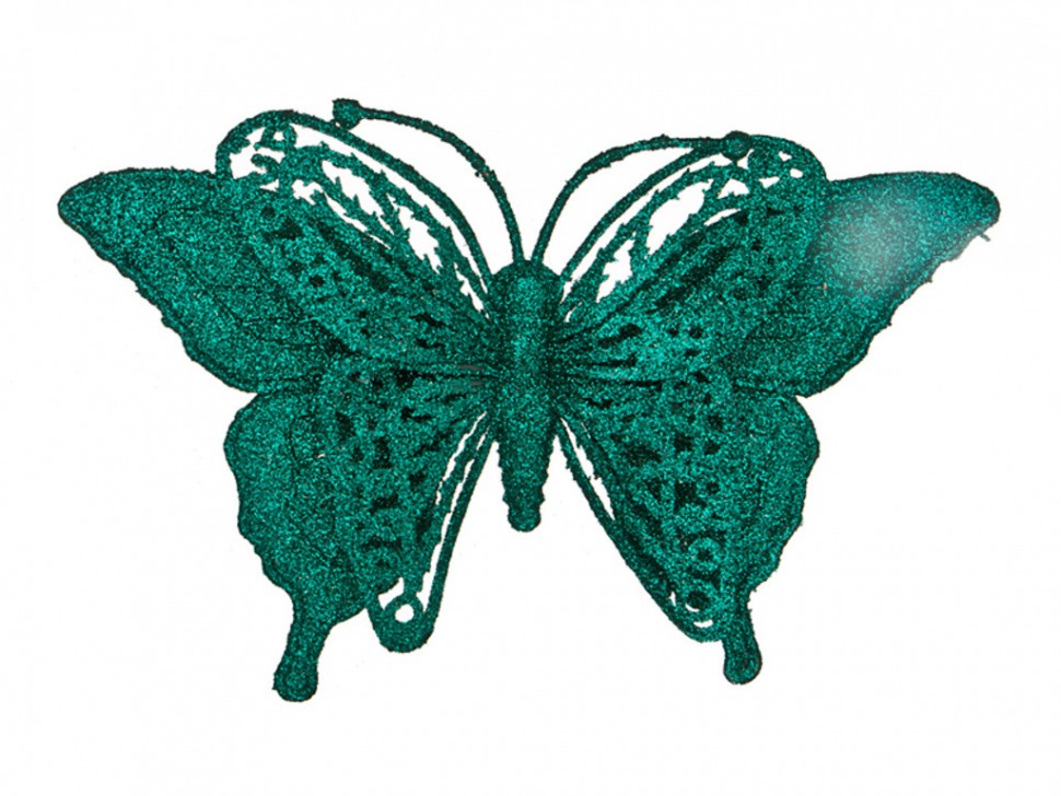Изделие декоративное "бабочка" на клипсе. длина=17см. аквамарин Lefard (241-2450)