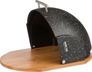 Хлебница agness "black marble" деревянная с пластиковой крышкой, 36*26*20 см Agness (938-013)