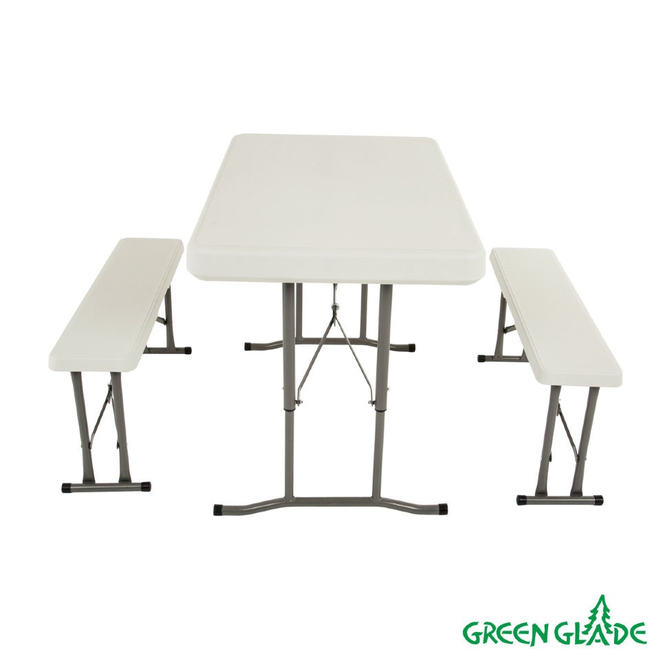 Набор: стол складной и 2 складные скамьи В113 (15015)