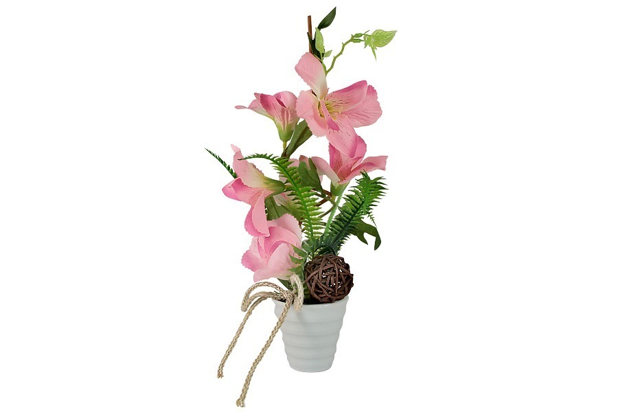 Декор.цветы Вьюнок розовый в керам.вазе - DG-W16015P Dream Garden