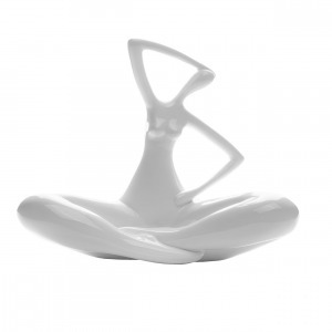 C6128(бел.)Статуэтка "Женщина" 25*28*13см (в позе лотоса) (00002043)