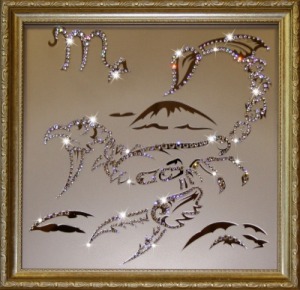 Картина Скорпион 35х35 см с кристаллами Swarovski (1127)