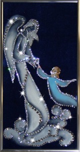 Картина Ангел-хранитель с кристаллами Swarovski (0053)