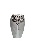 Ваза керамическая серебряная 14х9,5х24 (TT-00000843)