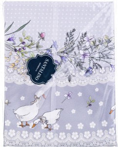 Скатерть круглая "гуси легард" диаметр=180 см., серый, 100% хлопок, твил, с пропиткой Lefard (850-710-22)