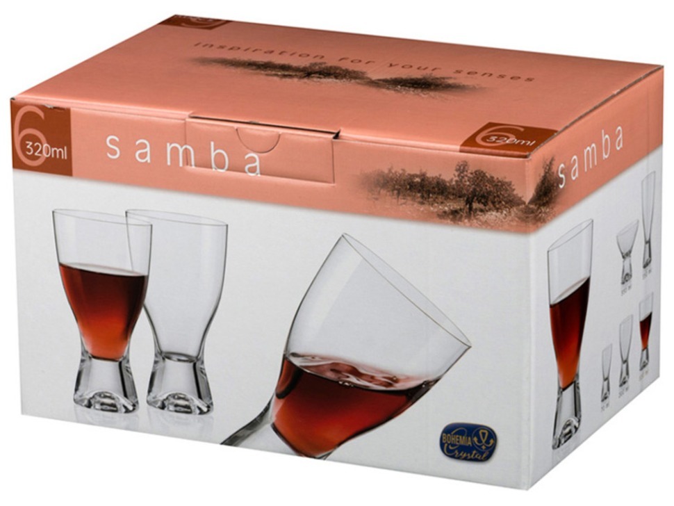 Набор бокалов для вина из 6 шт. "самба" 320 мл. высота=14 см. Bohemia Crystal (674-553)