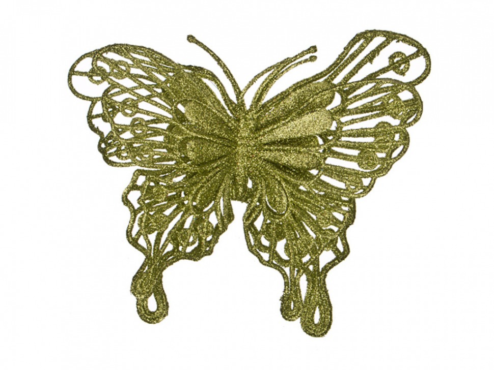 Изделие декоративное "бабочка" на клипсе. длина=12см. салатовый Lefard (241-2458)