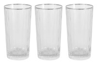 Стакан, 14,5 см, 375 мл, 6 шт, хрусталь, с серебристым кантом, Piza Silver - SM2106/SAL Same