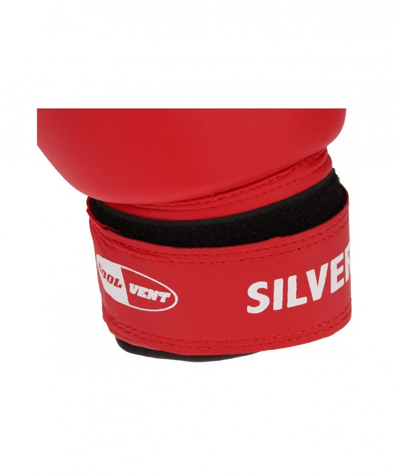 Перчатки боксерские SILVER BGS-2039, 14oz, к/з, красный (9581)