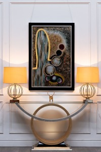 Лампа настольная плафон золотистый d40*70см (TT-00000532)