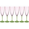 Набор бокалов для шампанского из 6 шт. "kate optic" 220 мл. высота=23 см Bohemia Crystal (674-677)
