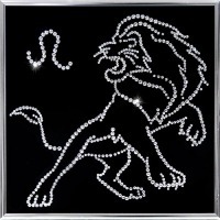 Картина Лев 25х25 см с кристаллами Swarovski (1121)