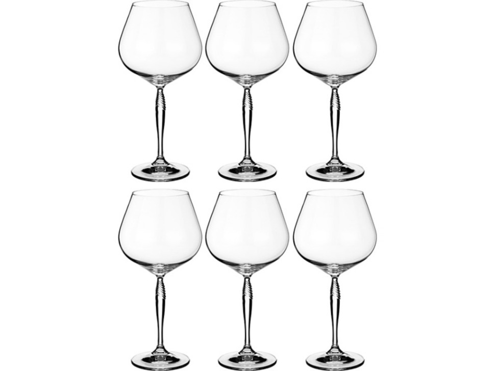 Набор бокалов для вина "keira" 570 мл. высота=23 см.  из 6 шт Bohemia Crystal (674-627)