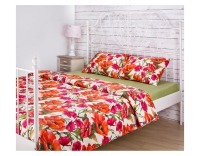 Кпб семейный "маки" под 150*215 -2шт., пр (цвет св.зеленый) 220*250  -1шт., нав 70*70-2шт SANTALINO (984-727)