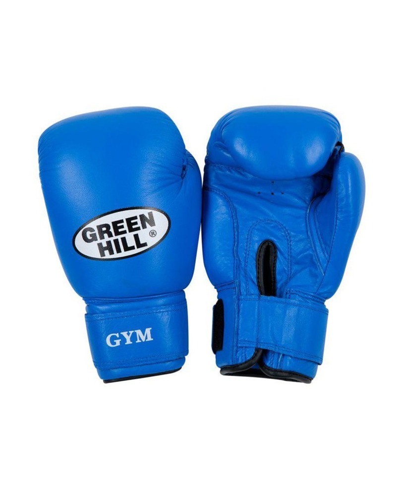 Перчатки боксерские GYM BGG-2018, 14oz, кожа, синие (4492)