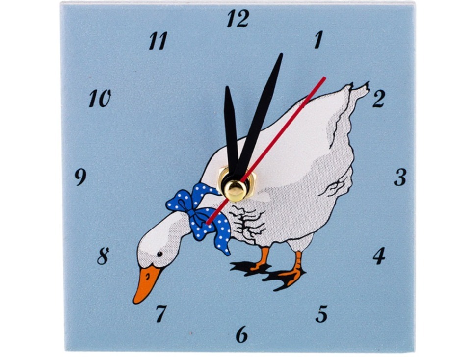 Часы "гусь на голубом" 10*10 см. Ооо "глассмун" (354-1370) 