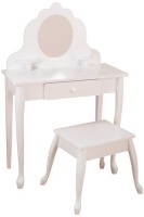 Белый туалетный столик из дерева для девочки "Модница" (White Medium Vanity & Stool) (13009_KE)