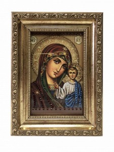 Икона Божией матери Казанская с кристаллами Swarovski (2128)