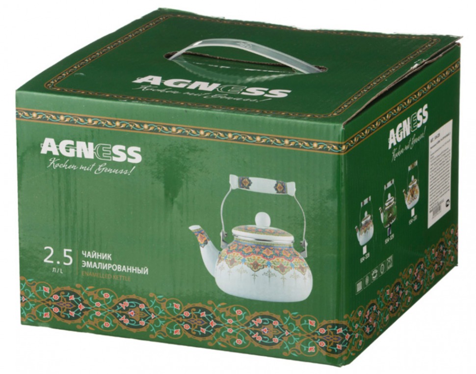 Чайник agness эмалированный серия сура, 2,5 л Agness (934-329)