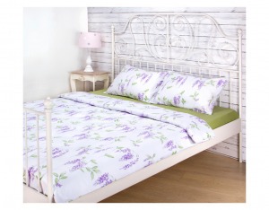 Кпб семейный "глициния" под 150*215 -2шт., пр (св.зелён) 220*250  -1шт., нав 70*70 SANTALINO (984-732)