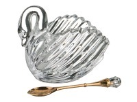 Икорница с ложкой "лебедь" 110 мл. 11*6 см. высота=9,5 см. коллекция "muza" Lefard (355-230)