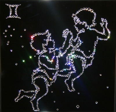 Картина Близнецы 25х25 см с кристаллами Swarovski (1117)