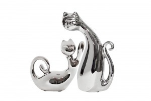 Статуэтка "Кошки" серебряная 16,5*7*16/17*9*26,5 (TT-00000286)