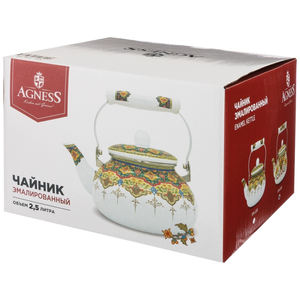 Чайник agness эмалированный 2,5 л. Agness (934-330)